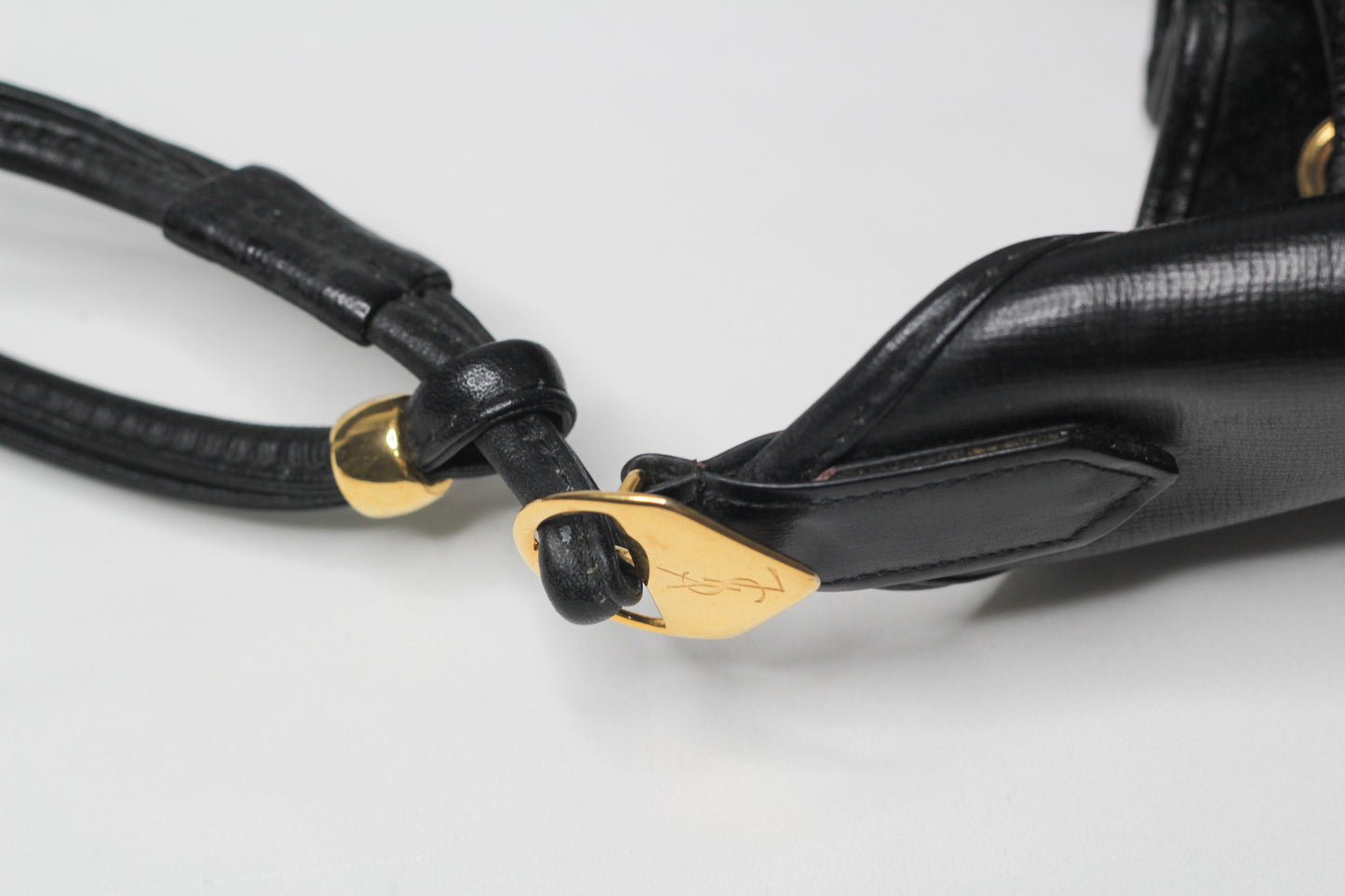 Yves Saint Laurent Vintage Black Hobo Bucket Shoulder Bag