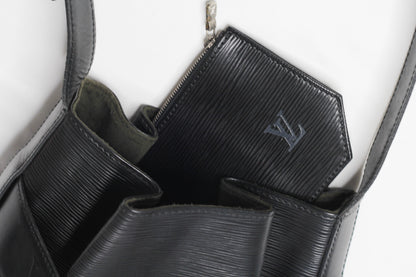 Louis Vuitton Sac d'Epaule Bucket Bag PM Black Leather