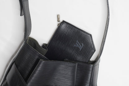 Louis Vuitton Sac d'Epaule Bucket Bag PM Black Leather