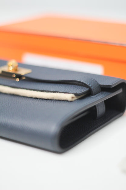 Hermes Kelly To Go Indigo Wallet Epsom
