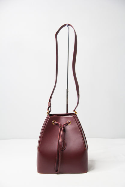 Must de Cartier Drawstring Shoulder Bag Bordeaux Leather