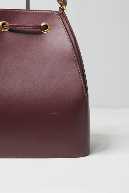 Must de Cartier Drawstring Shoulder Bag Bordeaux Leather