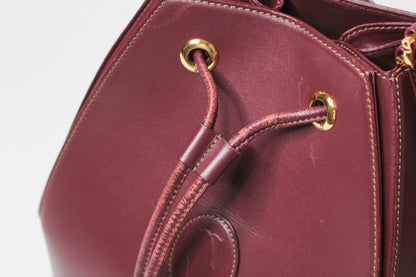 Must de Cartier Drawstring Shoulder Bag Bordeaux Leather