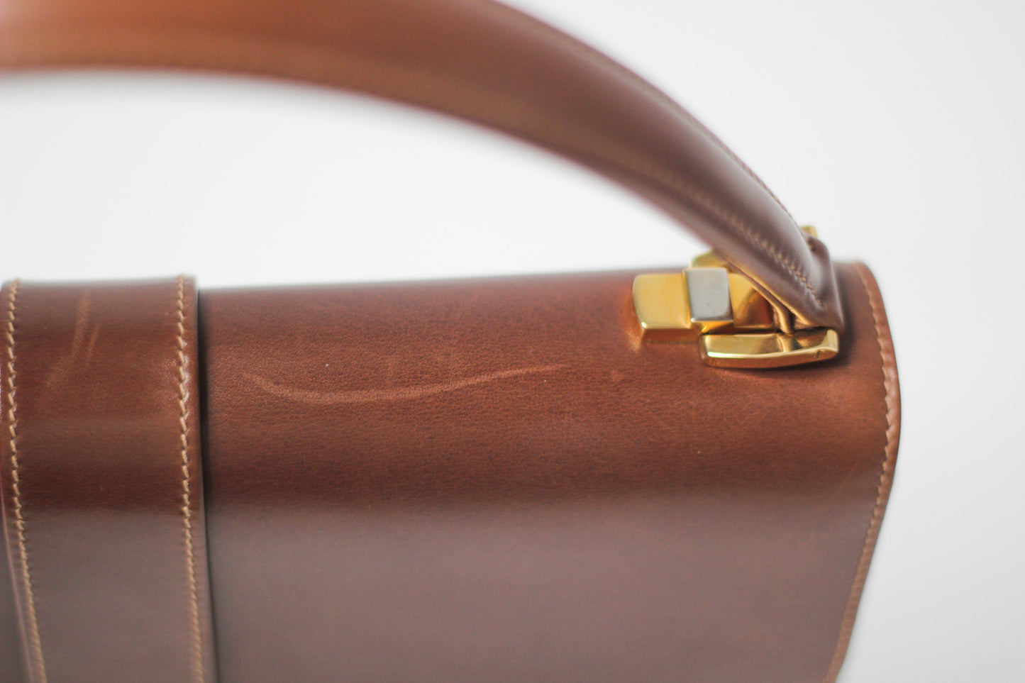 Rare Gucci Handbag Leather Camel