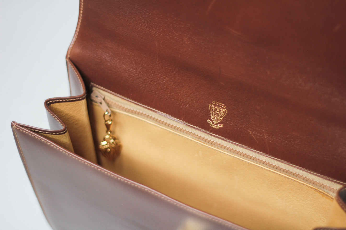 Rare Gucci Handbag Leather Camel