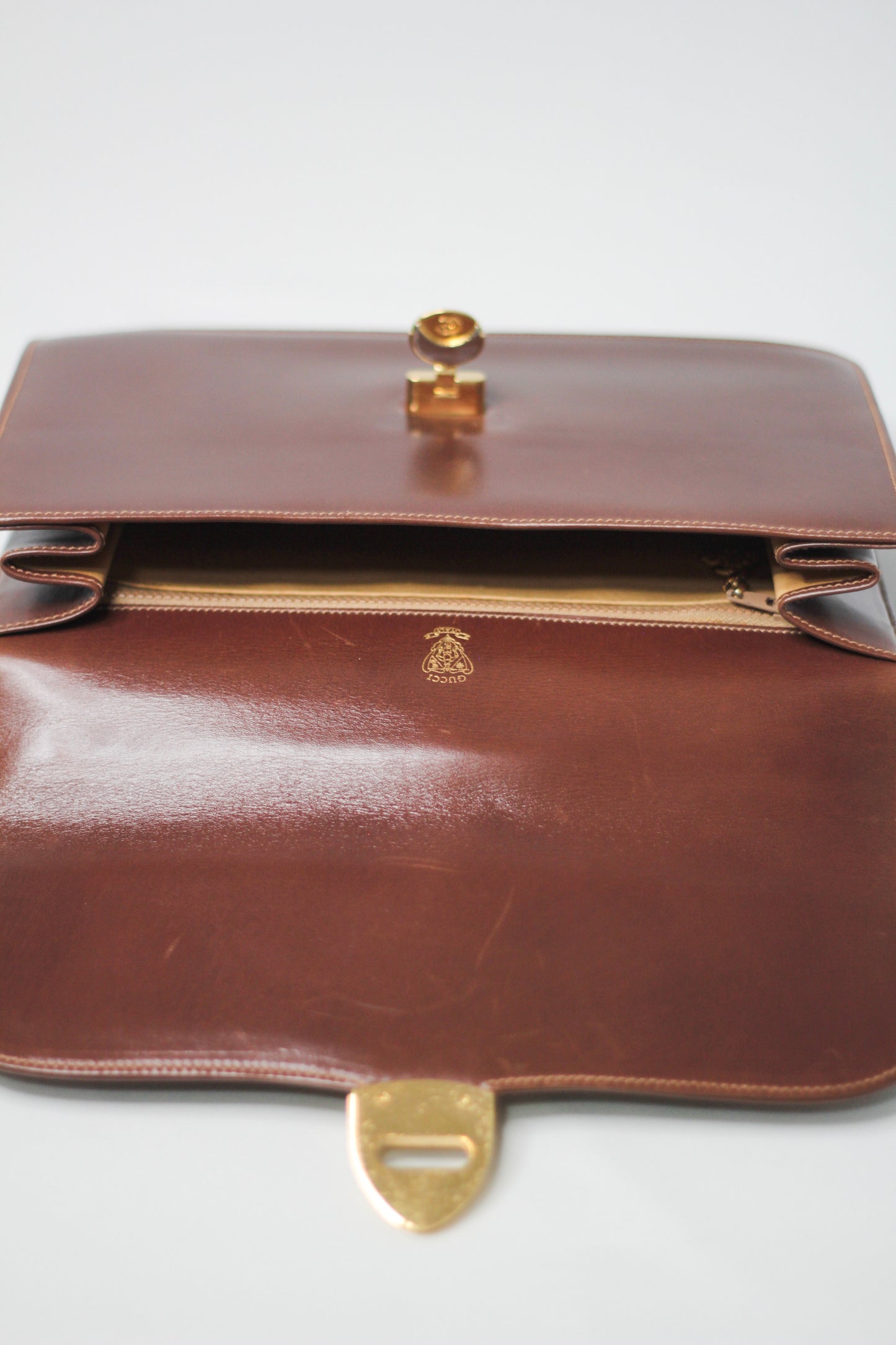 Rare Gucci Handbag Leather Camel