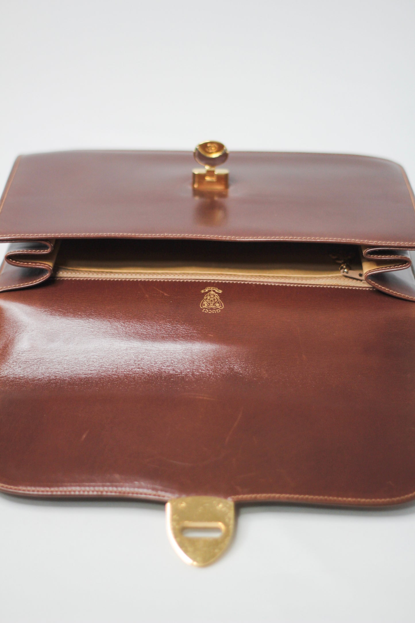 Rare Gucci Handbag Leather Camel