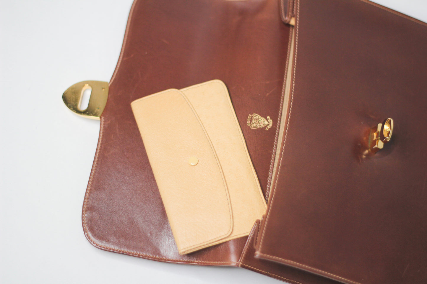 Rare Gucci Handbag Leather Camel
