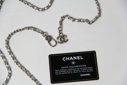 Chanel Timeless Classic Card Holder Quilted Silver leather with Chain – Belt