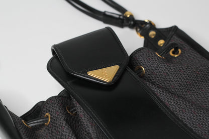 Yves Saint Laurent Vintage Black Hobo Bucket Shoulder Bag