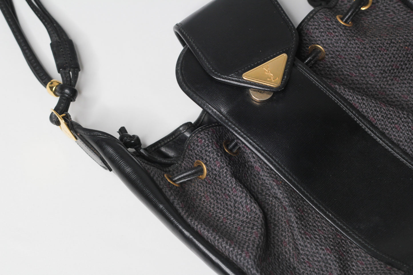 Yves Saint Laurent Vintage Black Hobo Bucket Shoulder Bag