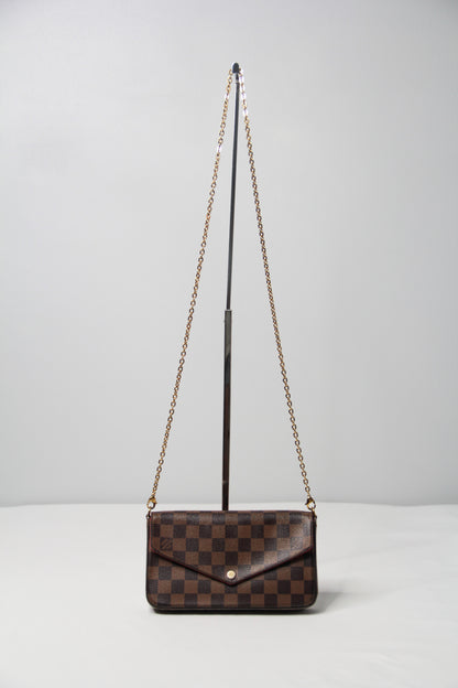 Louis Vuitton Damier Ebene Pochette Felicie Chain Wallet