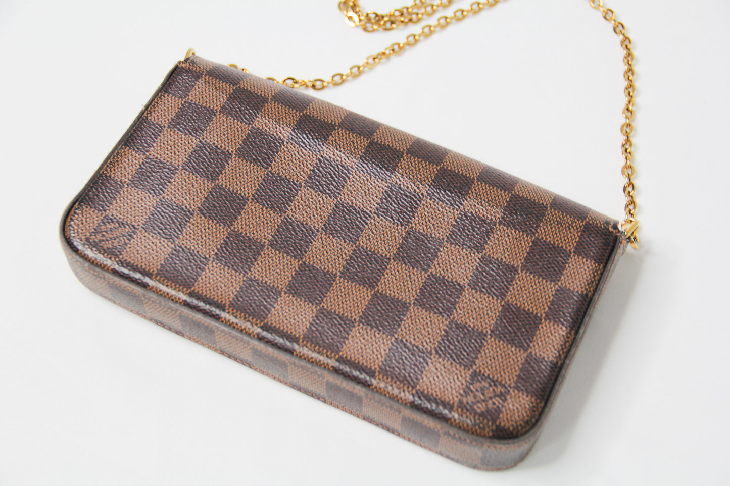 Louis Vuitton Damier Ebene Pochette Felicie Chain Wallet