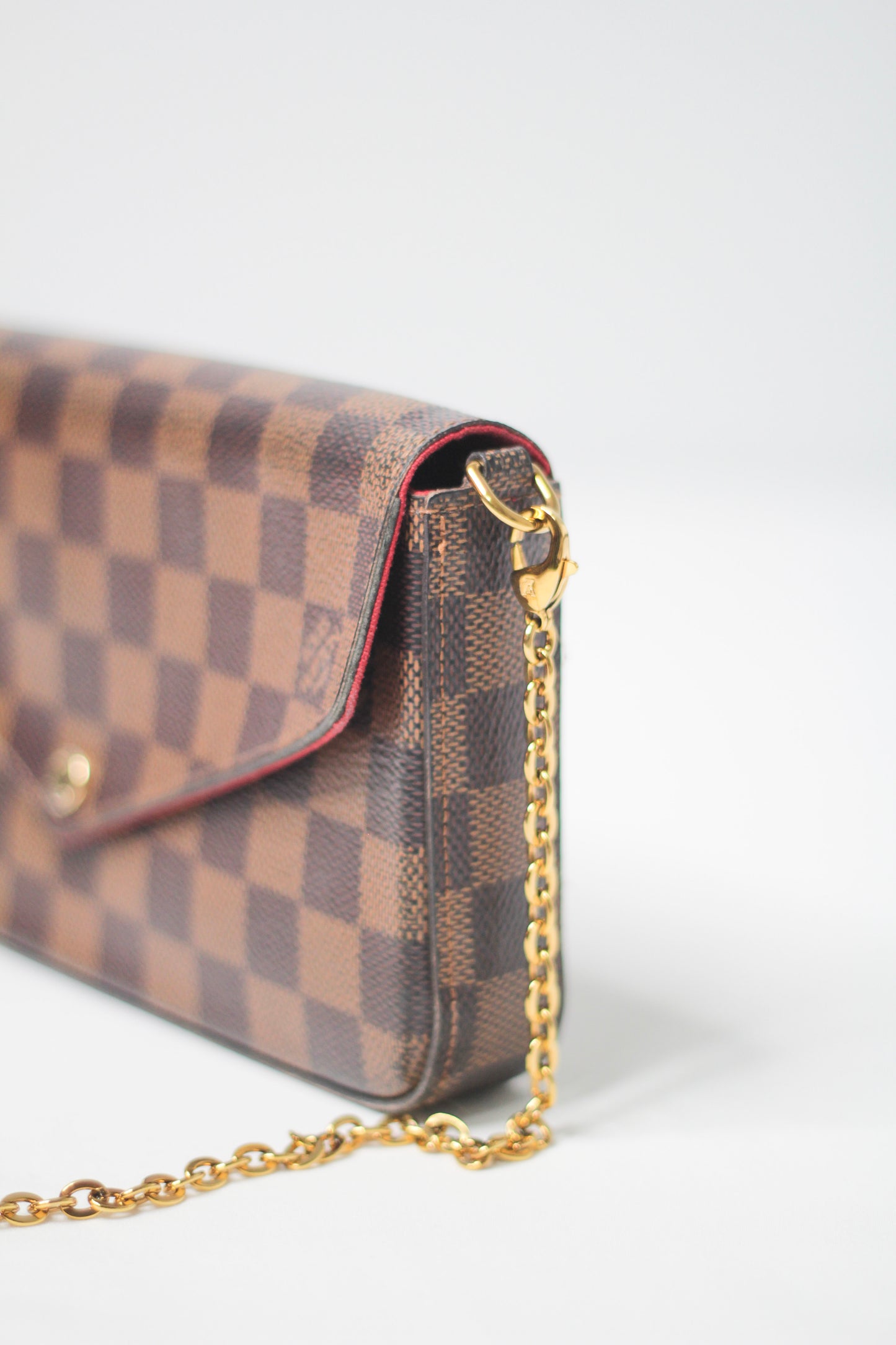 Louis Vuitton Damier Ebene Pochette Felicie Chain Wallet
