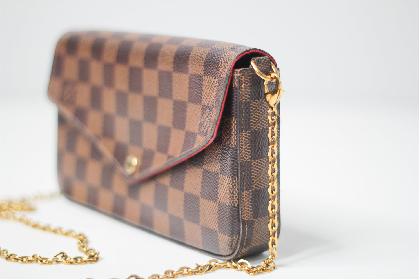 Louis Vuitton Damier Ebene Pochette Felicie Chain Wallet