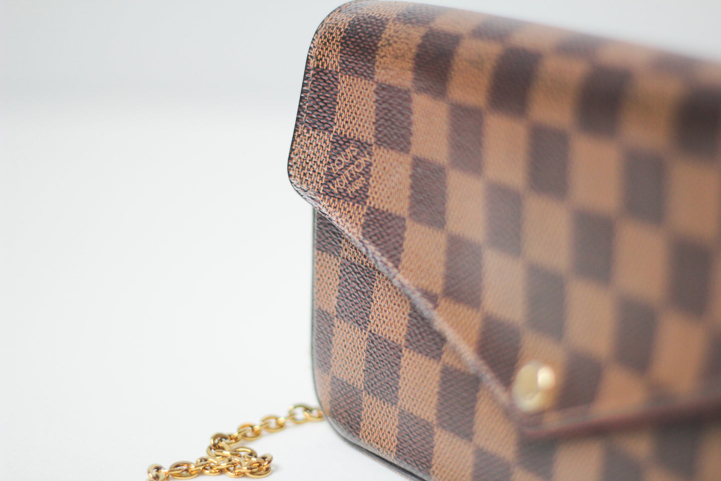 Louis Vuitton Damier Ebene Pochette Felicie Chain Wallet