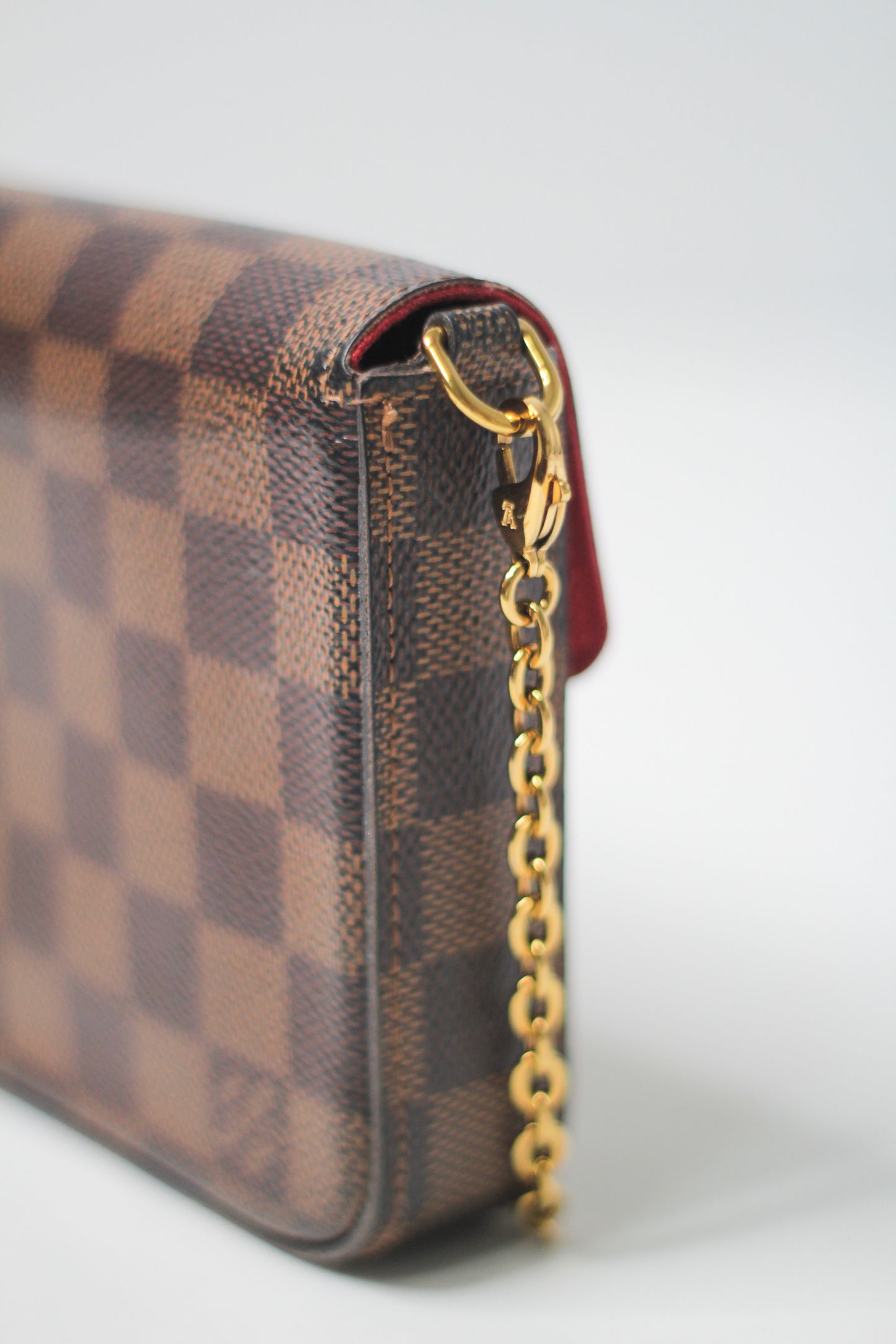 Louis Vuitton Damier Ebene Pochette Felicie Chain Wallet