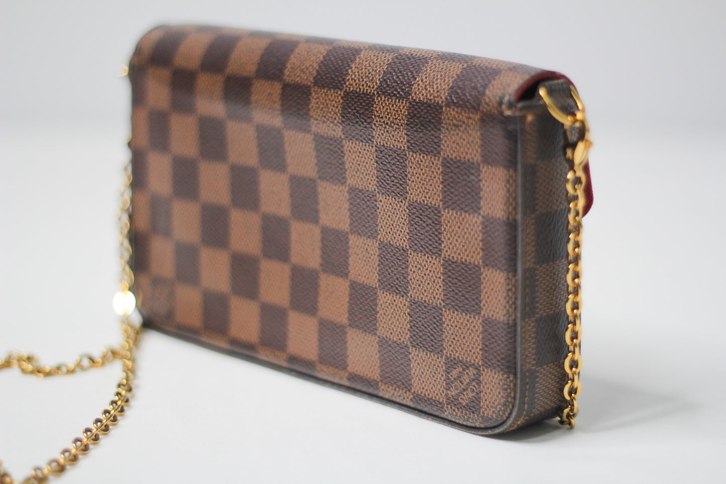 Louis Vuitton Damier Ebene Pochette Felicie Chain Wallet