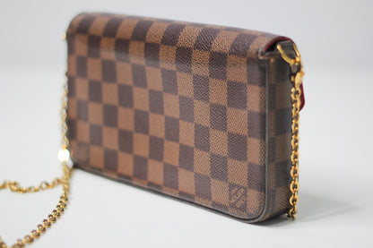 Louis Vuitton Damier Ebene Pochette Felicie Chain Wallet