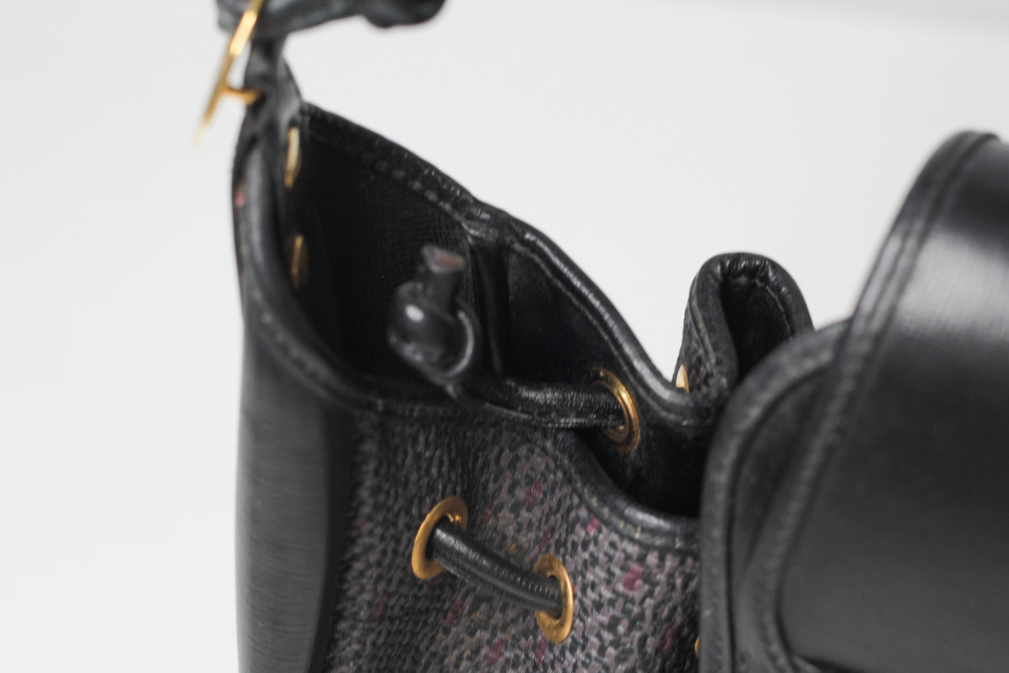 Yves Saint Laurent Vintage Black Hobo Bucket Shoulder Bag