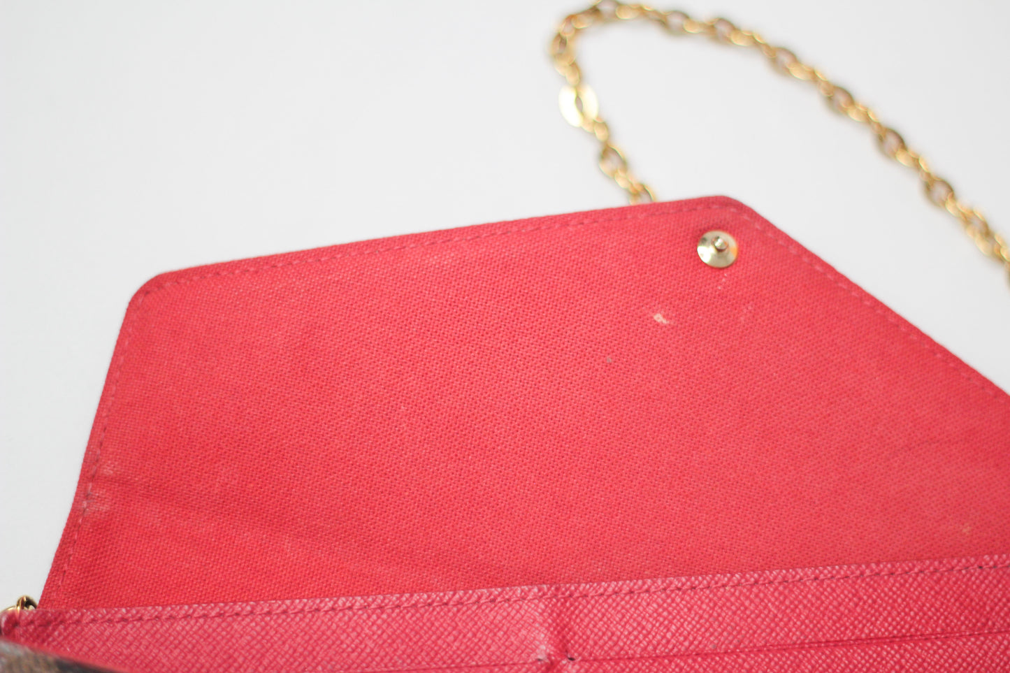 Louis Vuitton Damier Ebene Pochette Felicie Chain Wallet