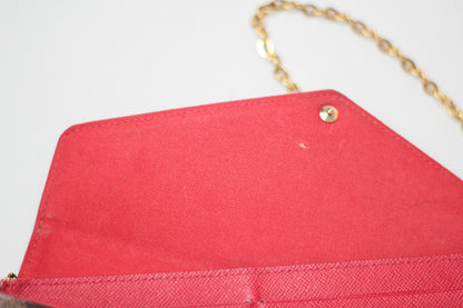 Louis Vuitton Damier Ebene Pochette Felicie Chain Wallet