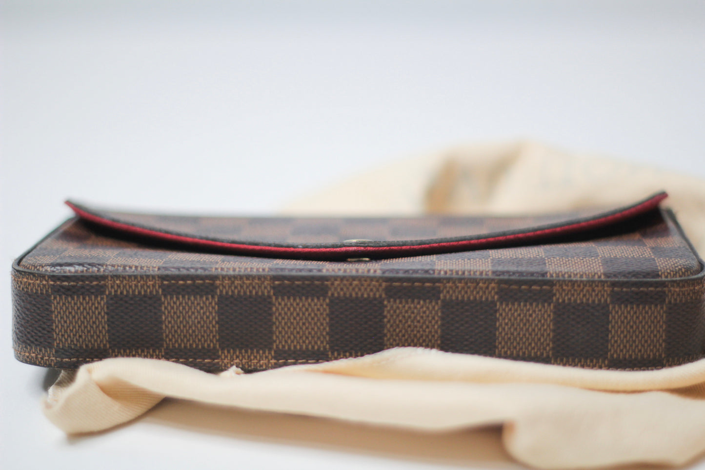 Louis Vuitton Damier Ebene Pochette Felicie Chain Wallet