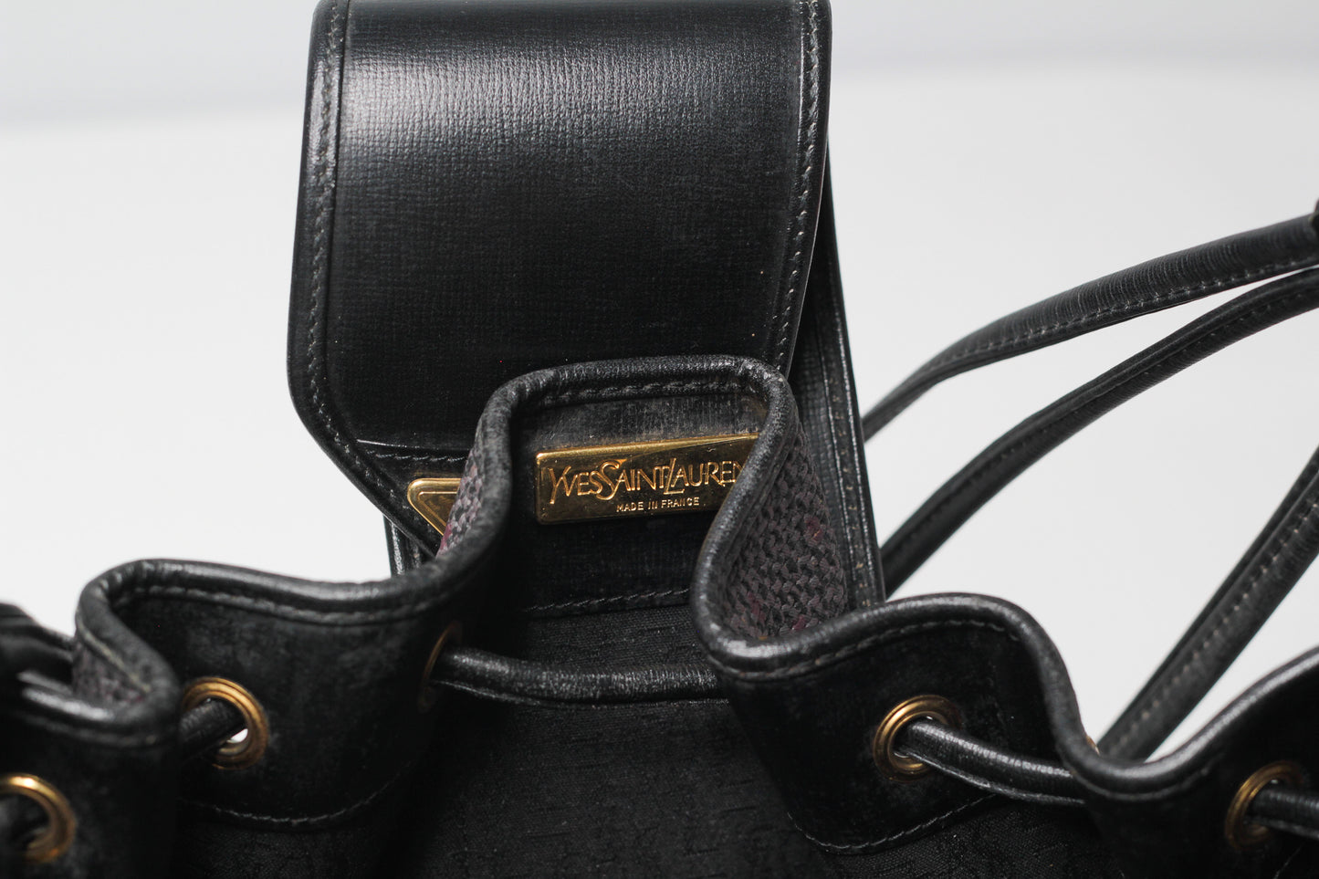 Yves Saint Laurent Vintage Black Hobo Bucket Shoulder Bag