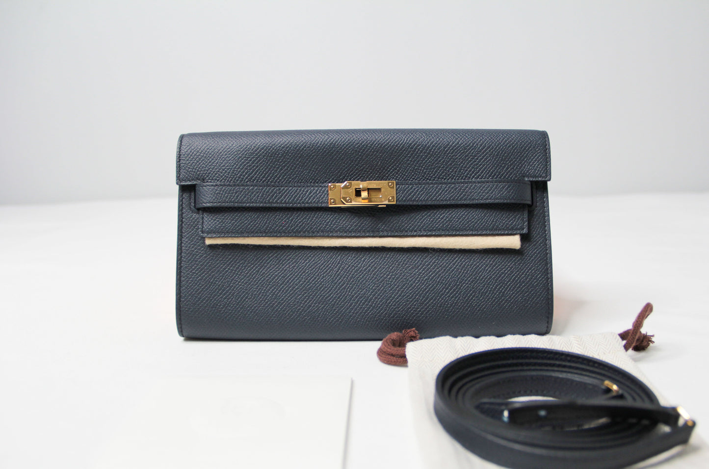 Hermes Kelly To Go Indigo Wallet Epsom