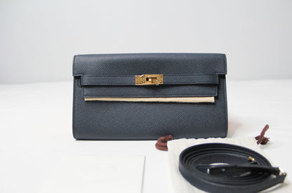 Hermes Kelly To Go Indigo Wallet Epsom