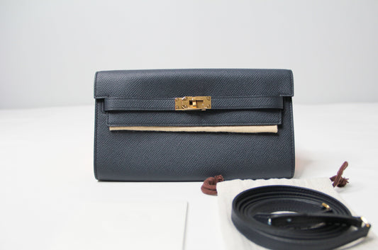 Hermes Kelly To Go Indigo Wallet Epsom