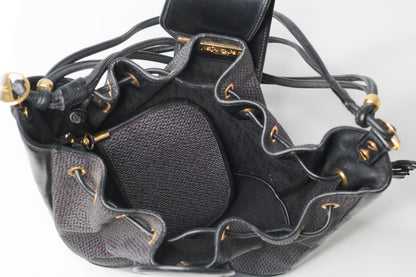 Yves Saint Laurent Vintage Black Hobo Bucket Shoulder Bag