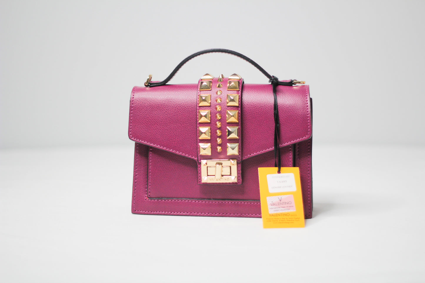 Valentino Titti Palmellato Studded Leather Top Handle Bag