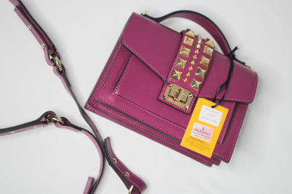 Valentino Titti Palmellato Studded Leather Top Handle Bag