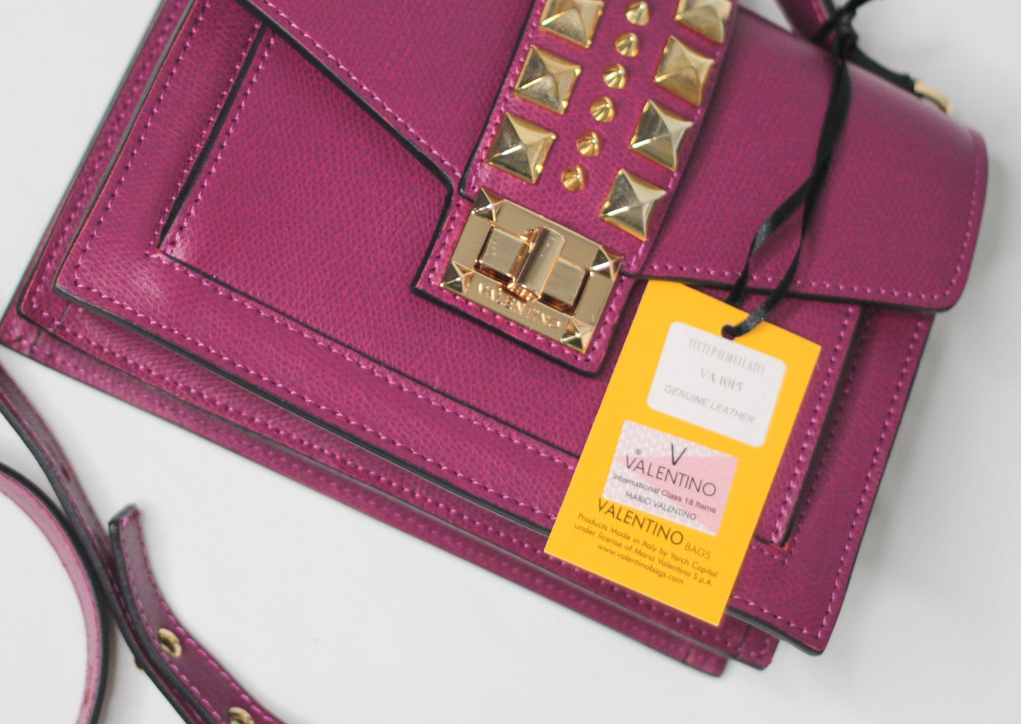 Valentino Titti Palmellato Studded Leather Top Handle Bag