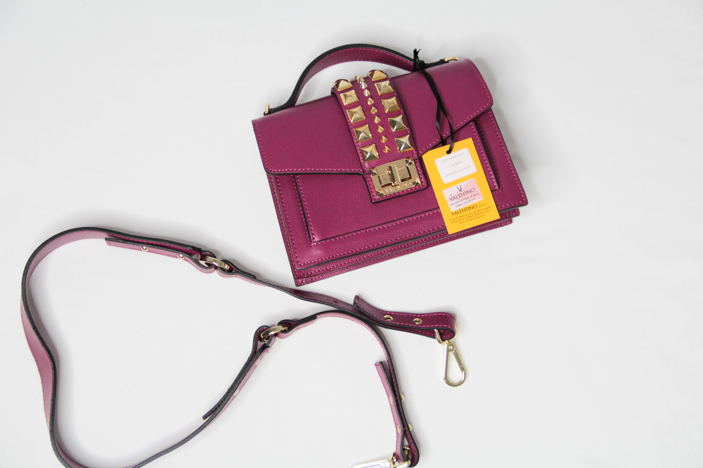 Valentino Titti Palmellato Studded Leather Top Handle Bag
