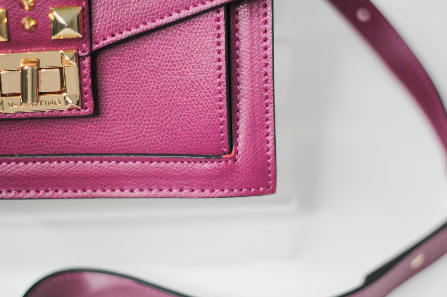 Valentino Titti Palmellato Studded Leather Top Handle Bag