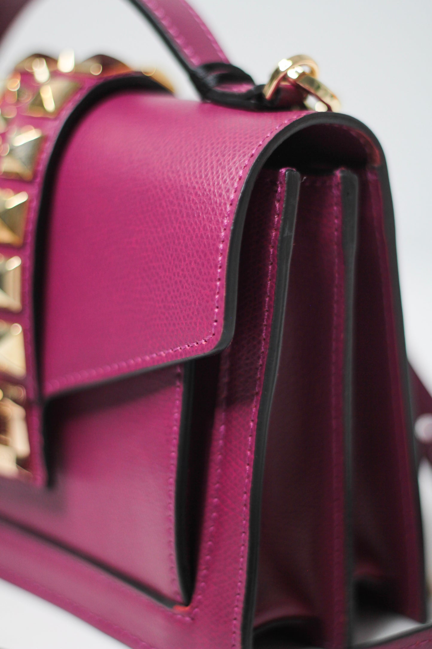 Valentino Titti Palmellato Studded Leather Top Handle Bag