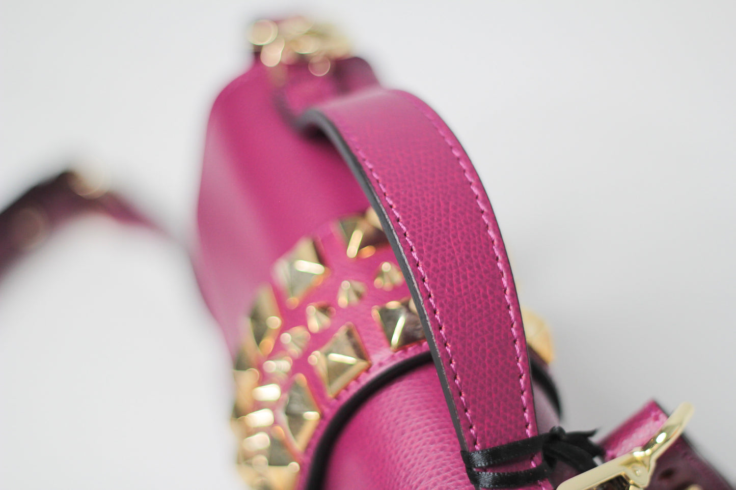 Valentino Titti Palmellato Studded Leather Top Handle Bag