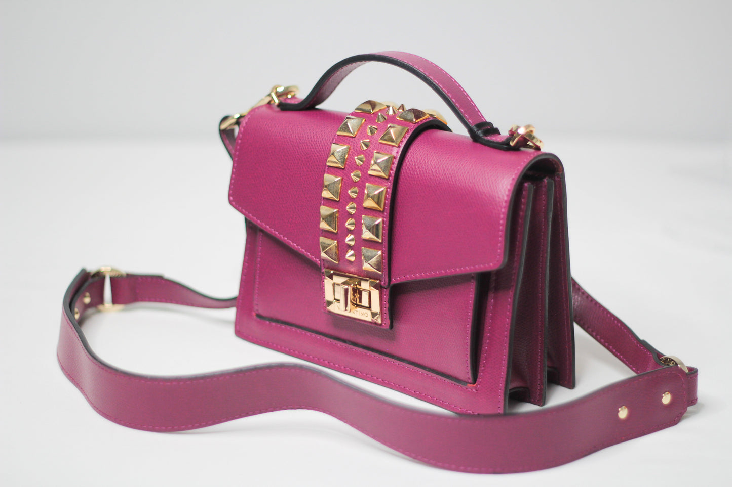 Valentino Titti Palmellato Studded Leather Top Handle Bag