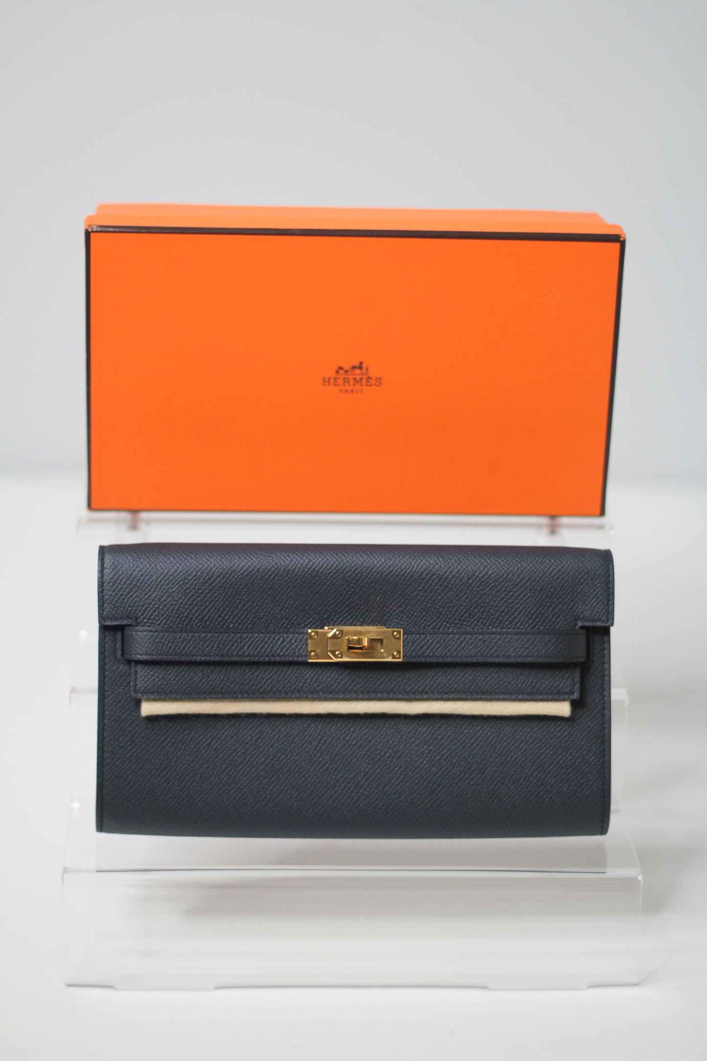 Hermes Kelly To Go Indigo Wallet Epsom