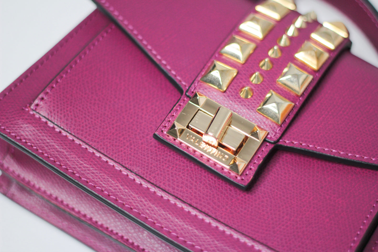 Valentino Titti Palmellato Studded Leather Top Handle Bag