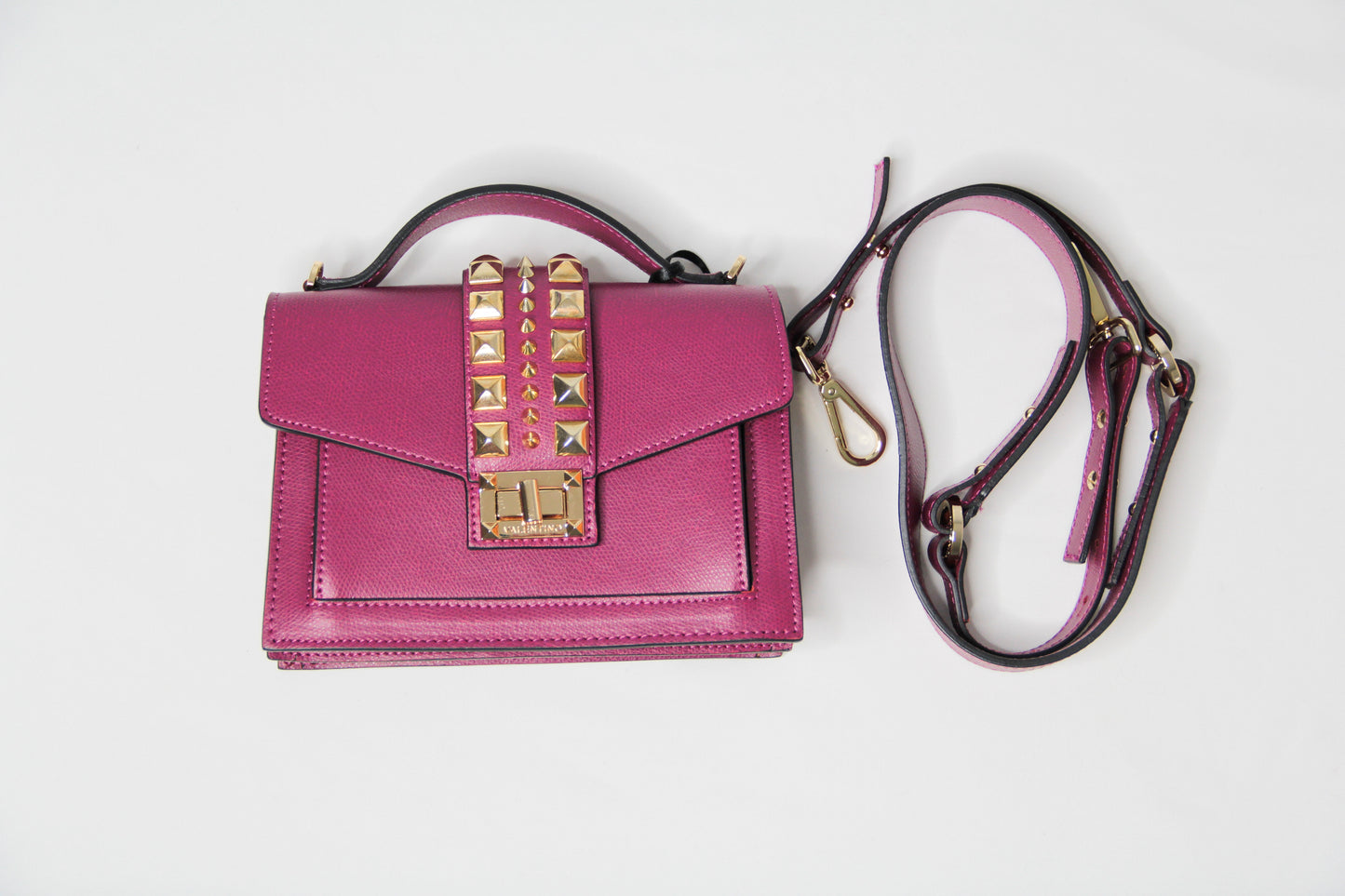 Valentino Titti Palmellato Studded Leather Top Handle Bag
