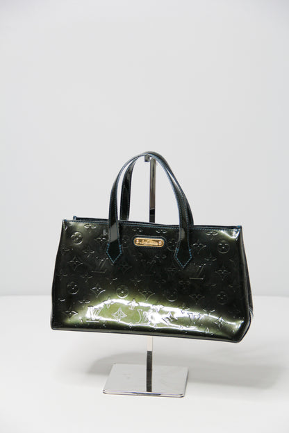 Louis Vuitton Vernis Wilshire PM Leather Green Handbag Top HandleBag