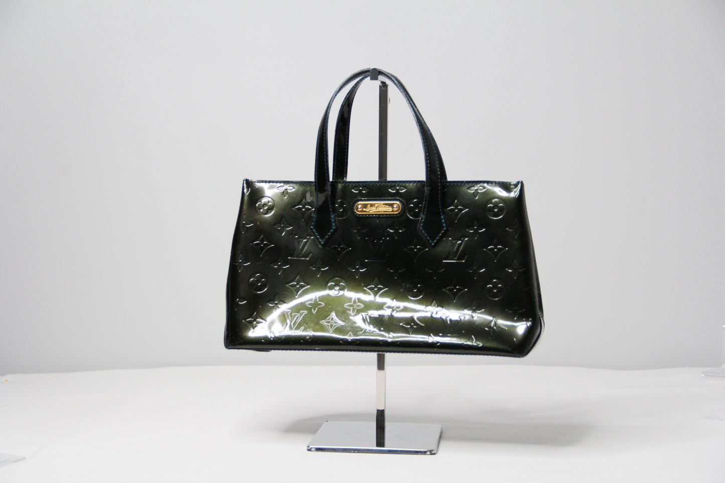 Louis Vuitton Vernis Wilshire PM Leather Green Handbag Top HandleBag