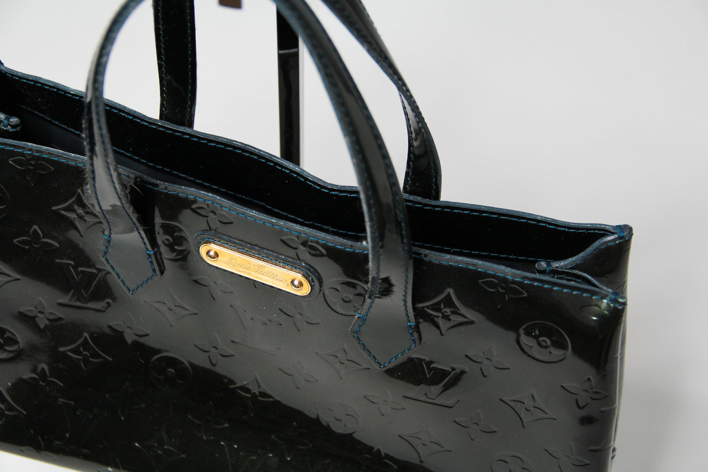 Louis Vuitton Vernis Wilshire PM Leather Green Handbag Top HandleBag