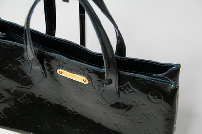 Louis Vuitton Vernis Wilshire PM Leather Green Handbag Top HandleBag