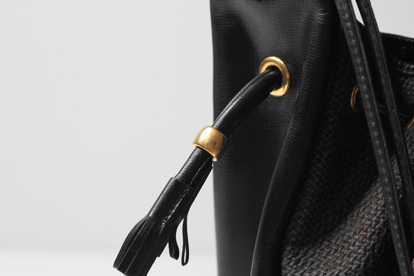 Yves Saint Laurent Vintage Black Hobo Bucket Shoulder Bag