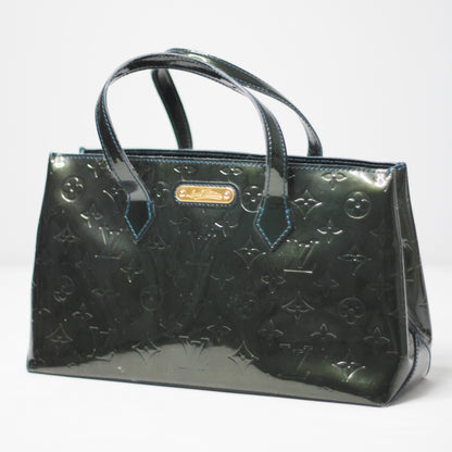 Louis Vuitton Vernis Wilshire PM Leather Green Handbag Top HandleBag
