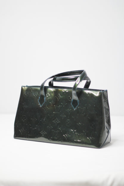 Louis Vuitton Vernis Wilshire PM Leather Green Handbag Top HandleBag
